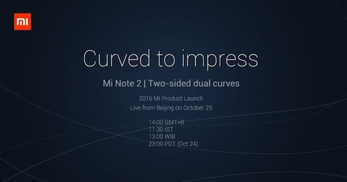 Xiaomi Mi Note 2 Cihazını 25 Ekimde Tanıtacak